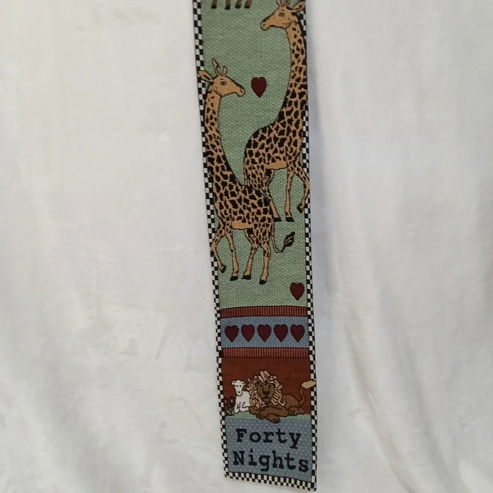 Noah's Ark Woven Tapestry Wall Hanging Forty Days Forty Nights Nursery Art Decor